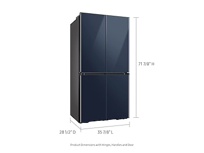 29 cu. ft. Smart BESPOKE 4-Door Flex™ Refrigerator with Customizable Panel Colors in Navy Glass