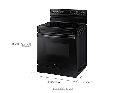 6.3 cu. ft. Smart Freestanding Electric Range with No-Preheat Air Fry & Convection in Black
