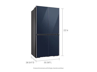 23 cu. ft. Smart Counter Depth BESPOKE 4-Door Flex™ Refrigerator with Customizable Panel Colors in Navy Glass