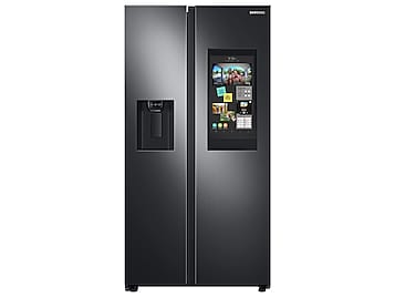 22 cu. ft. Counter Depth Side-by-Side Refrigerator with Touch Screen Family Hub™ in Black Stainless Steel